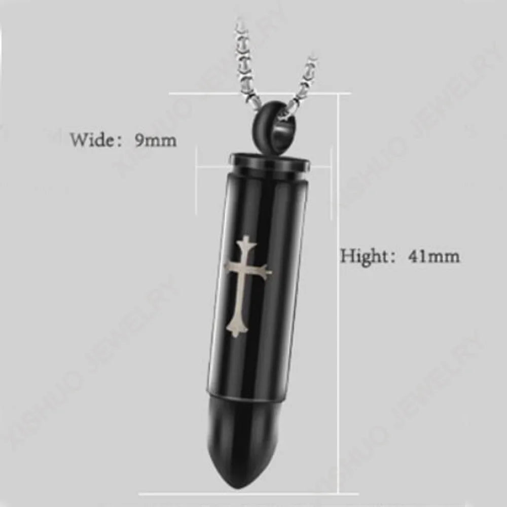 Stainless Steel Bullet Shaped Cremation Urn Ashes Bottle Locket Pendant Necklace for Pet Memorial Urn Jewelry